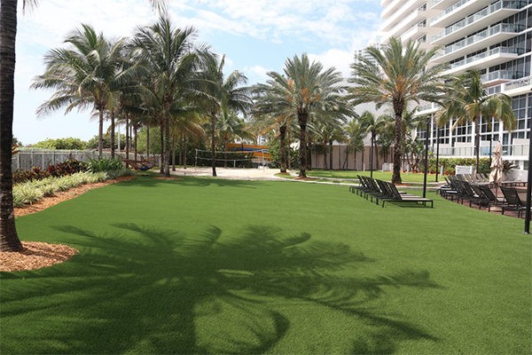 hotel artificial grass lounging area easygrass