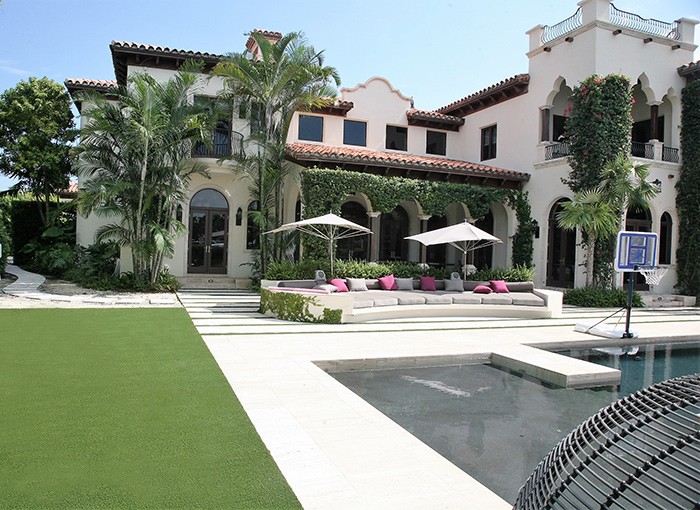 easygrass artificial grass backyard with pool in miami
