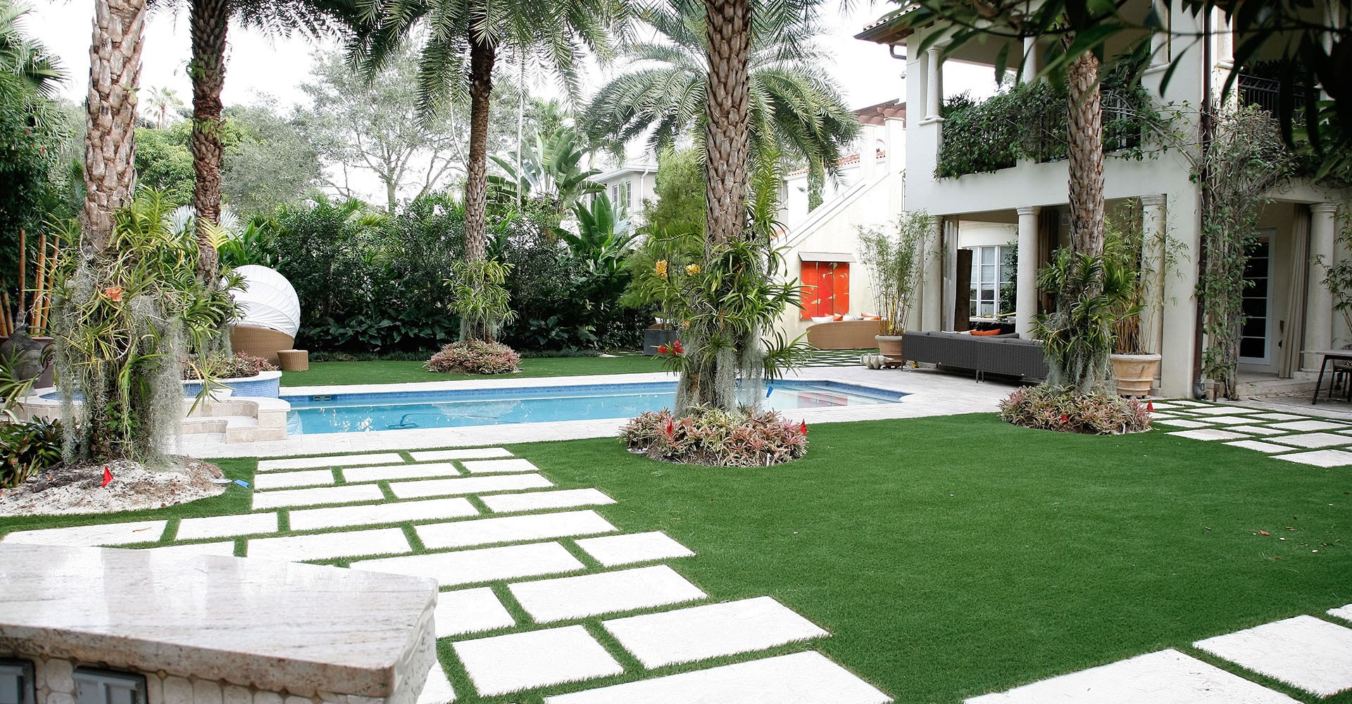 easygrass synthetic grass and synthetic turf pool area in miami EasyGrass Artificial Grass