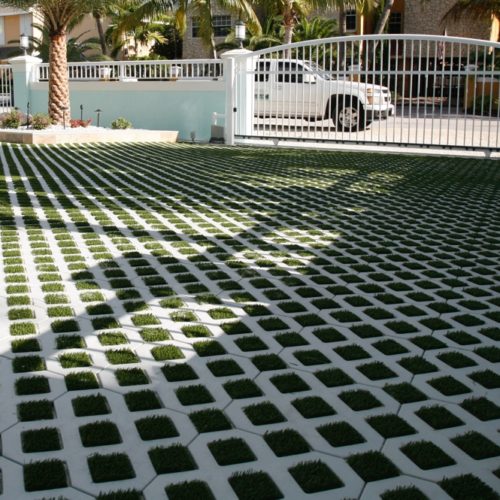 easyblock driveway with concrete block artificial grass inserts