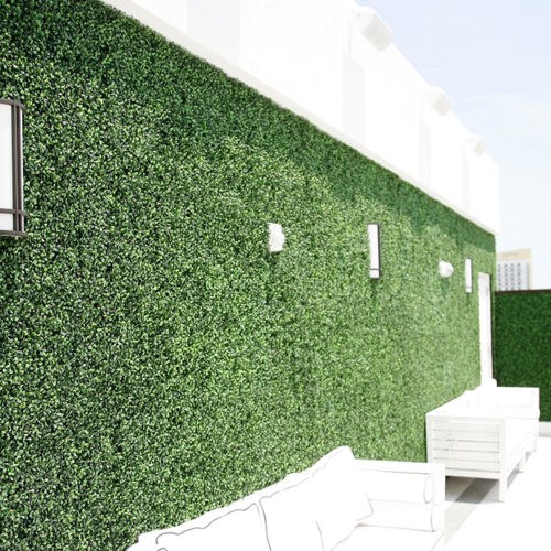fake ivy used as green wall and artificial living wall on rooftop easyivy